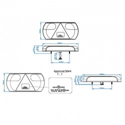 Feu arrière 6 fonctions 296x142mm 32 LED droite - Clinique Remorque - 17