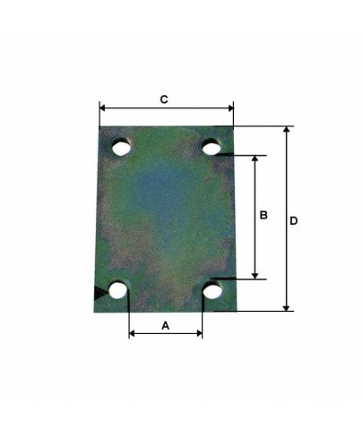 Plaquette d'assemblage 4 trous 60x30+30mm