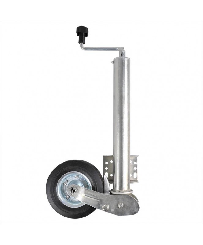 Roue jockey automatique avec bride 60mm jante métal avec pneu caoutcho...-Clinique Remorque-17