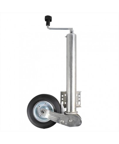 Roue jockey automatique avec bride 60mm jante métal avec pneu caoutchouc 200x60mm