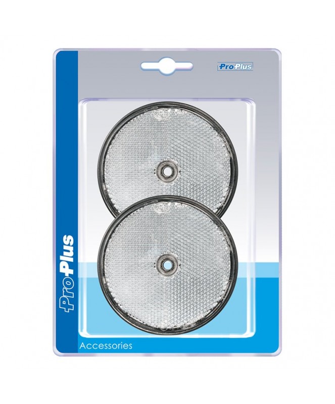 Réflecteur / catadioptre blanc 80mm à visser 2 pièces -Clinique Remorque-17