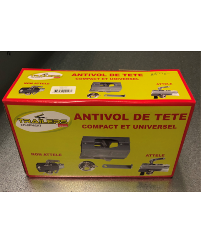 Antivol tête d'attelage pour remorque et caravane avec cadenas à disque