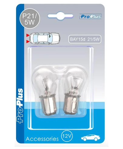 Ampoule de remorque 12V 21/5W BAY15d 2 pièces dans blister