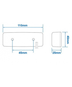 Feu de position 12/24V blanc 110x40mm LED pour remorque-Clinique Remorque-17