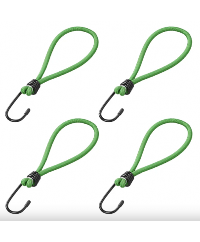 Crochet métal avec boucle élastique pour filet couvre remorque/tente/bâche 4 pièces