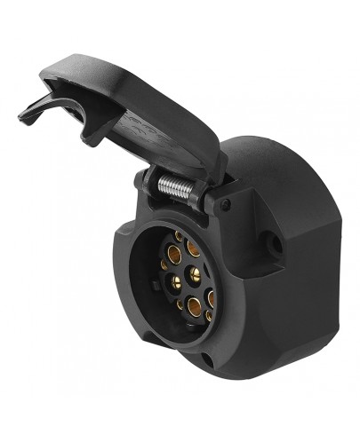 Socle prise femelle pour remorque caravane 13 pôles clapet de protection broches