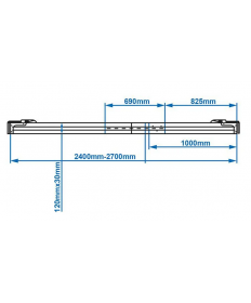Poutre d'arrimage aluminium 2400-2700mm