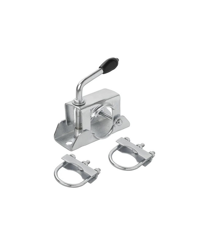 Collier 48mm pour roue jockey + Etrier de fixation en U 60/70mm