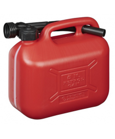 Jerrycan 5 litres plastique rouge UN + entonnoir anti-retour- Clinique Remorque- 17