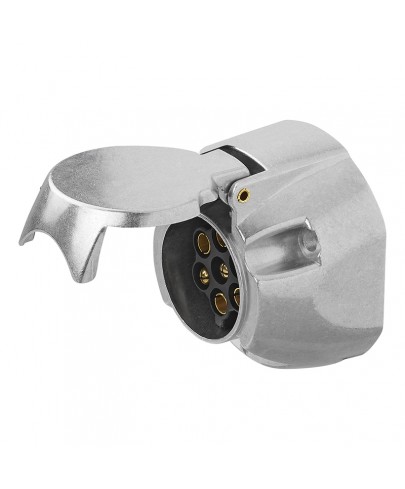 Socle prise femelle pour remorque caravane 7 pôles capot de protection broches