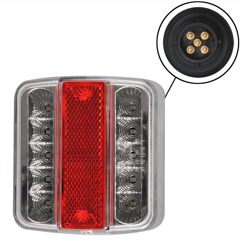 Feu arrière 4 fonctions 98x105mm 14 LED avec 5-pôles EC