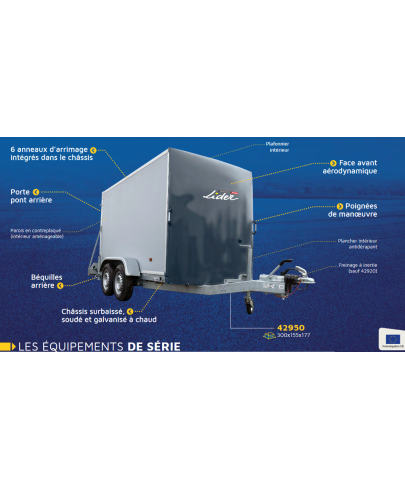 Remorque fourgon 750 kg