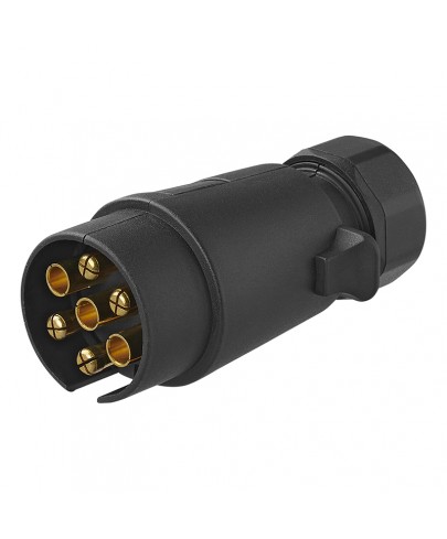 Fiche 7-pôles PVC avec connexion des cosses plates femelles